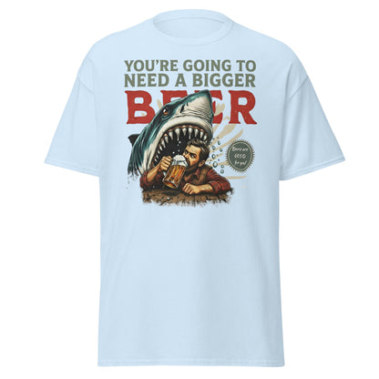 Funny Shark Beer Parody T-Shirt - Jaws Pun Graphic Tee - Light Blue - T-Shirts Online