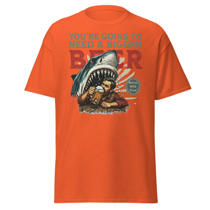 Funny Shark Beer Parody T-Shirt - Jaws Pun Graphic Tee - Orange - T-Shirts Online