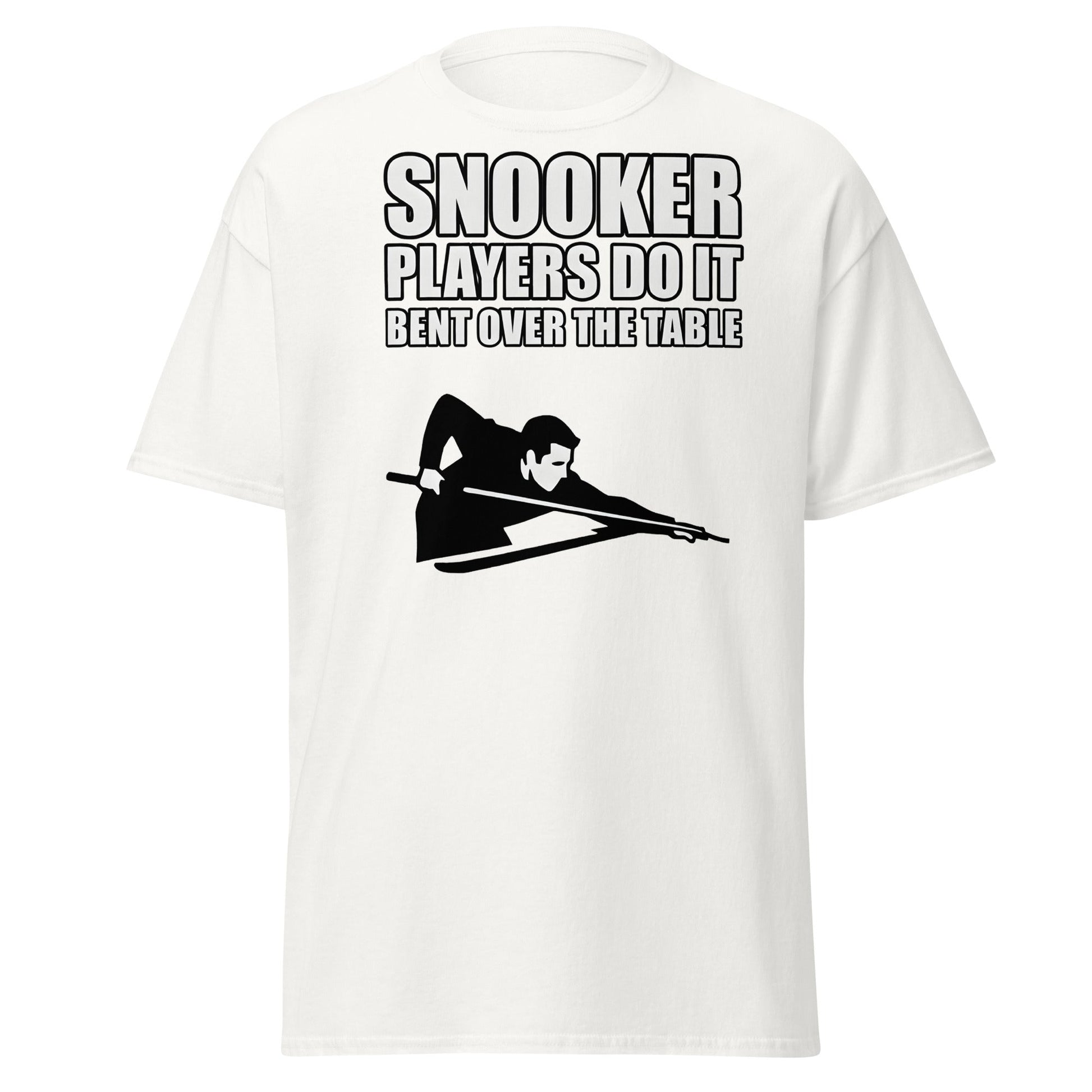 Funny Snooker Players Do It Bent Over The Table T-Shirt - White - T-Shirts Online