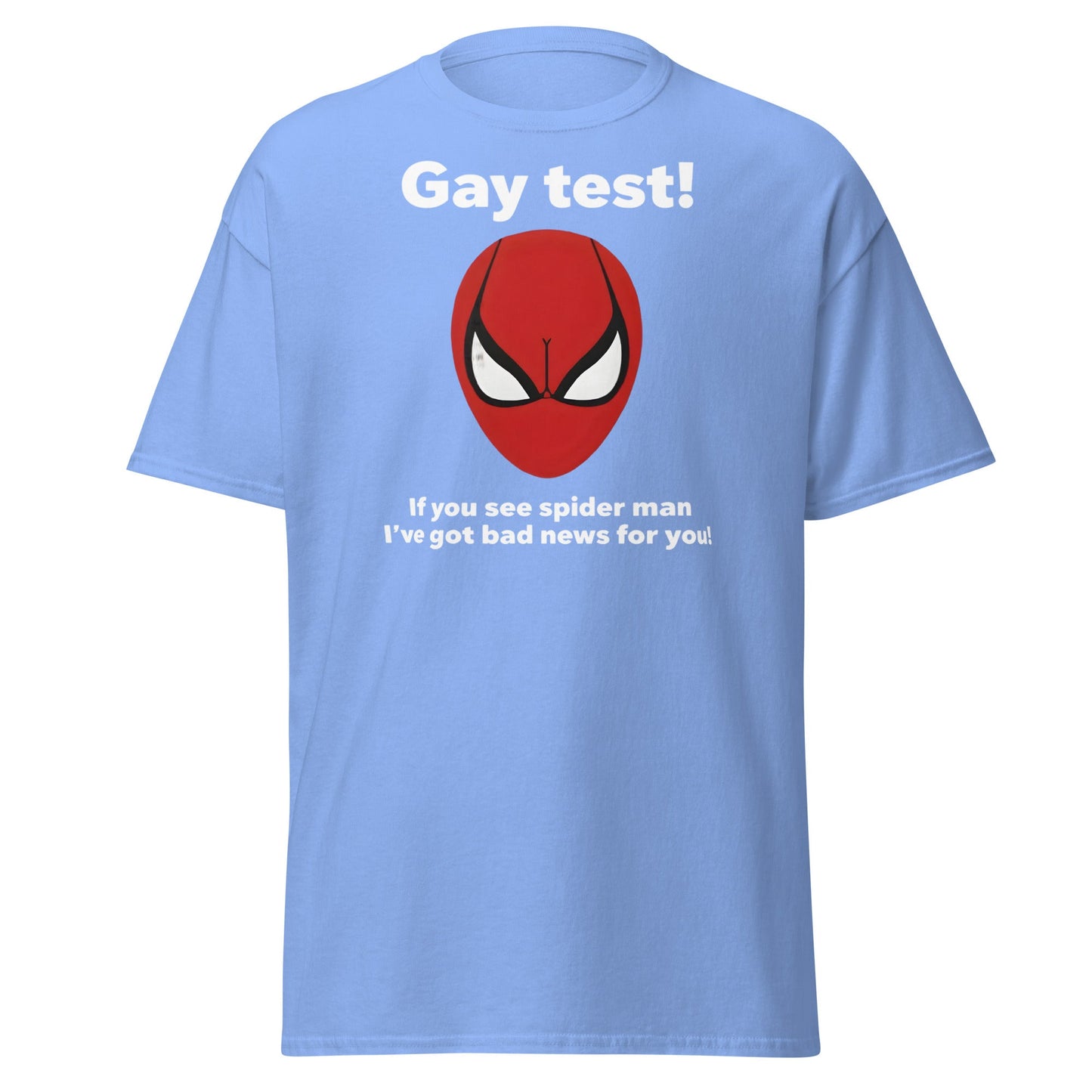 Funny Spider - Man Optical Illusion T-Shirt - Clever Gag Tee - Carolina Blue - T-Shirts Online