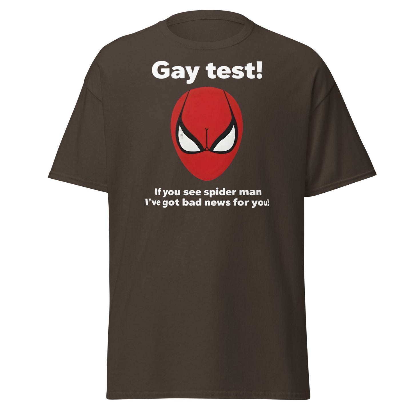 Funny Spider - Man Optical Illusion T-Shirt - Clever Gag Tee - Dark Chocolate - T-Shirts Online