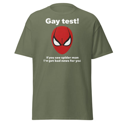 Funny Spider - Man Optical Illusion T-Shirt - Clever Gag Tee - Military Green - T-Shirts Online