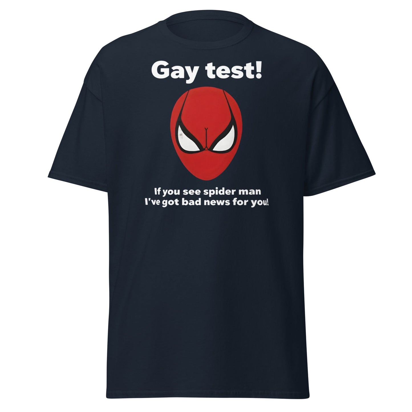 Funny Spider - Man Optical Illusion T-Shirt - Clever Gag Tee - Navy - T-Shirts Online