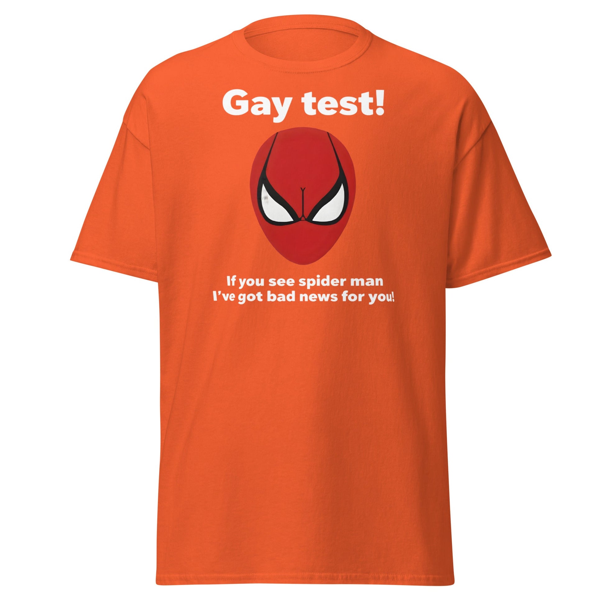 Funny Spider - Man Optical Illusion T-Shirt - Clever Gag Tee - Orange - T-Shirts Online