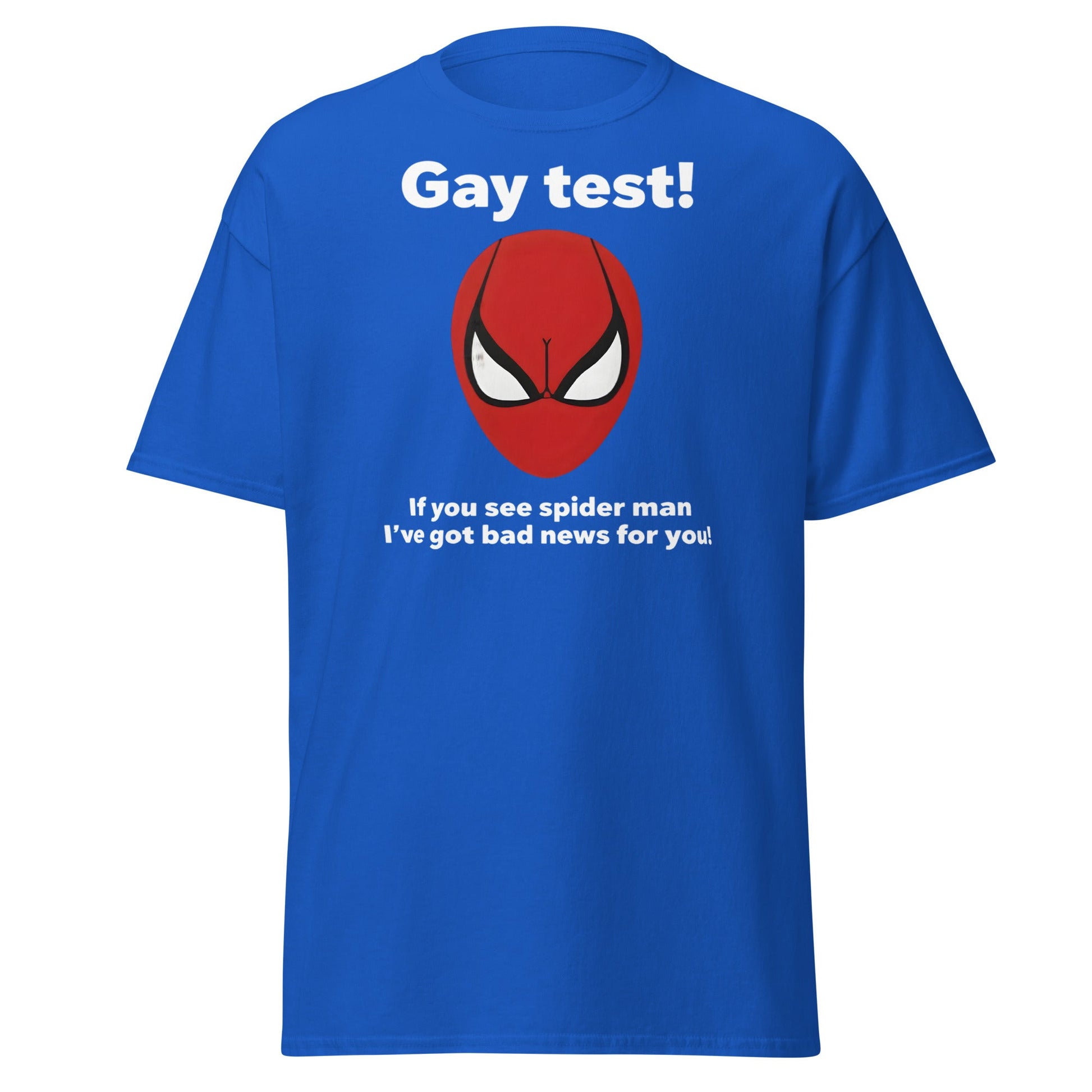 Funny Spider - Man Optical Illusion T-Shirt - Clever Gag Tee - Royal - T-Shirts Online