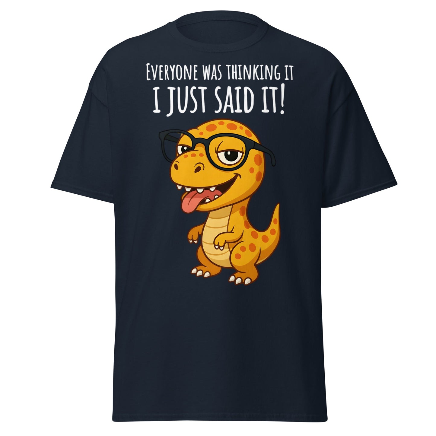 Funny T - Rex Everyone Was Thinking It Graphic Tee - Navy - T-Shirts Online