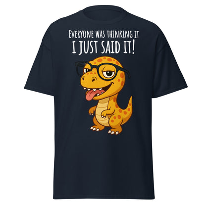 Funny T - Rex Everyone Was Thinking It Graphic Tee - Navy - T-Shirts Online