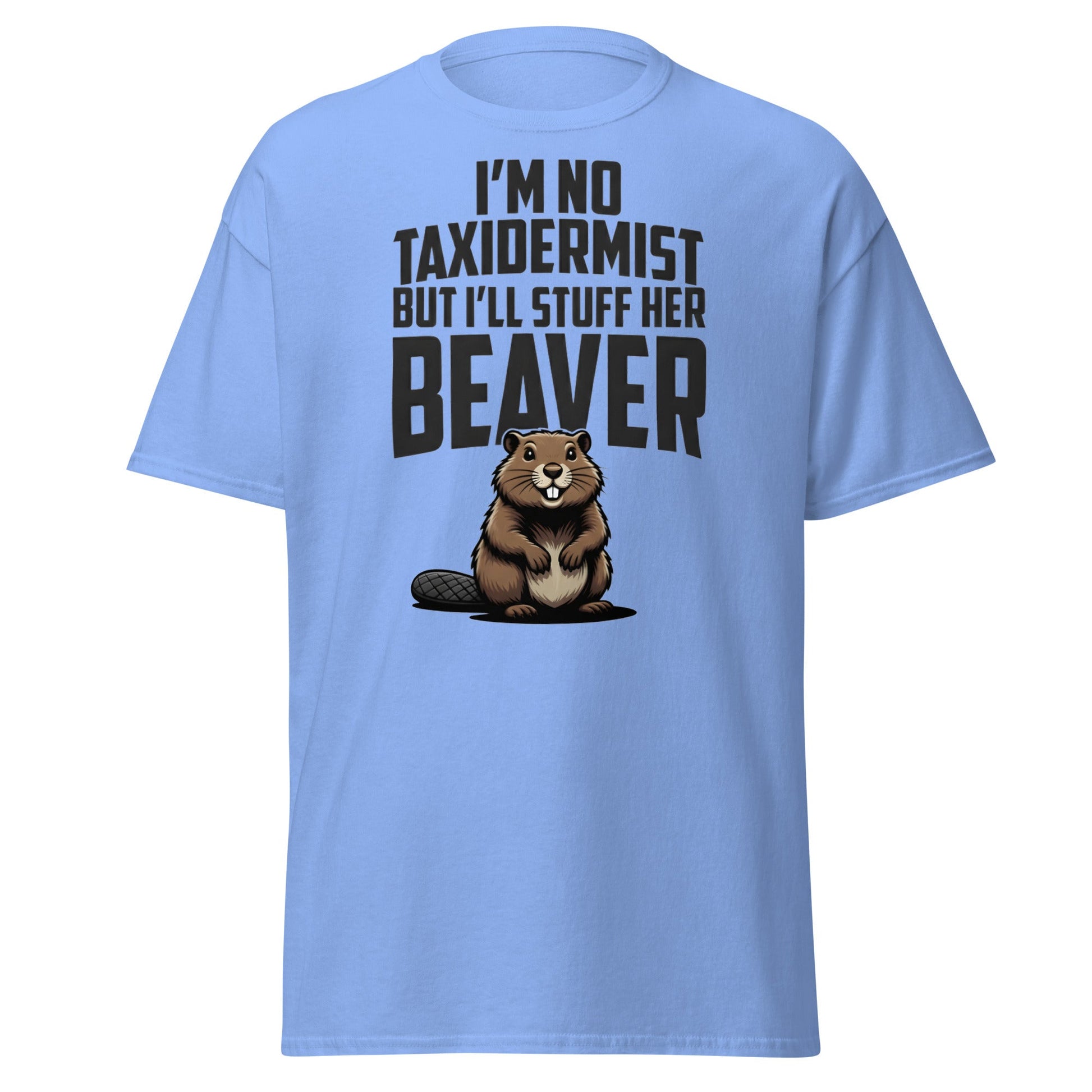 Funny Taxidermist Beaver T-Shirt - Adult Humor Graphic Tee - Carolina Blue - T-Shirts Online