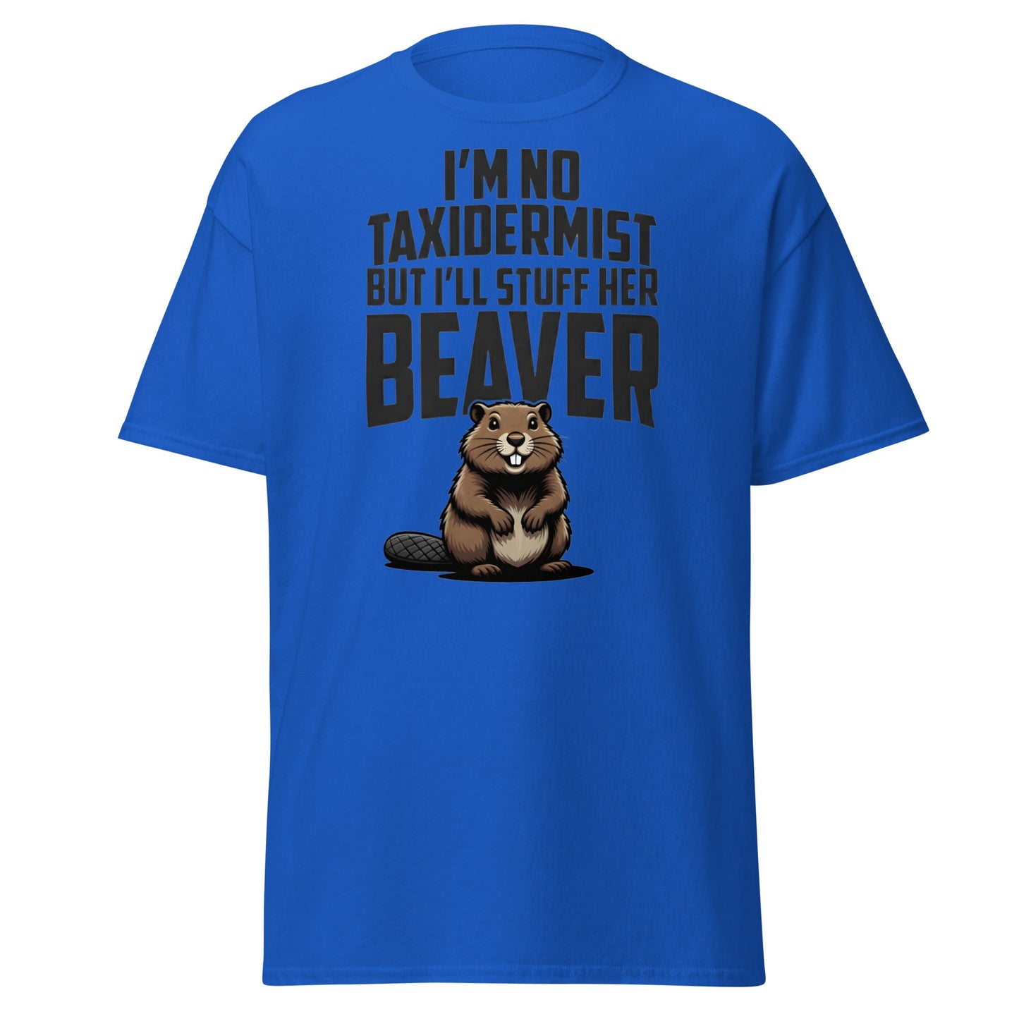 Funny Taxidermist Beaver T-Shirt - Adult Humor Graphic Tee - Royal - T-Shirts Online