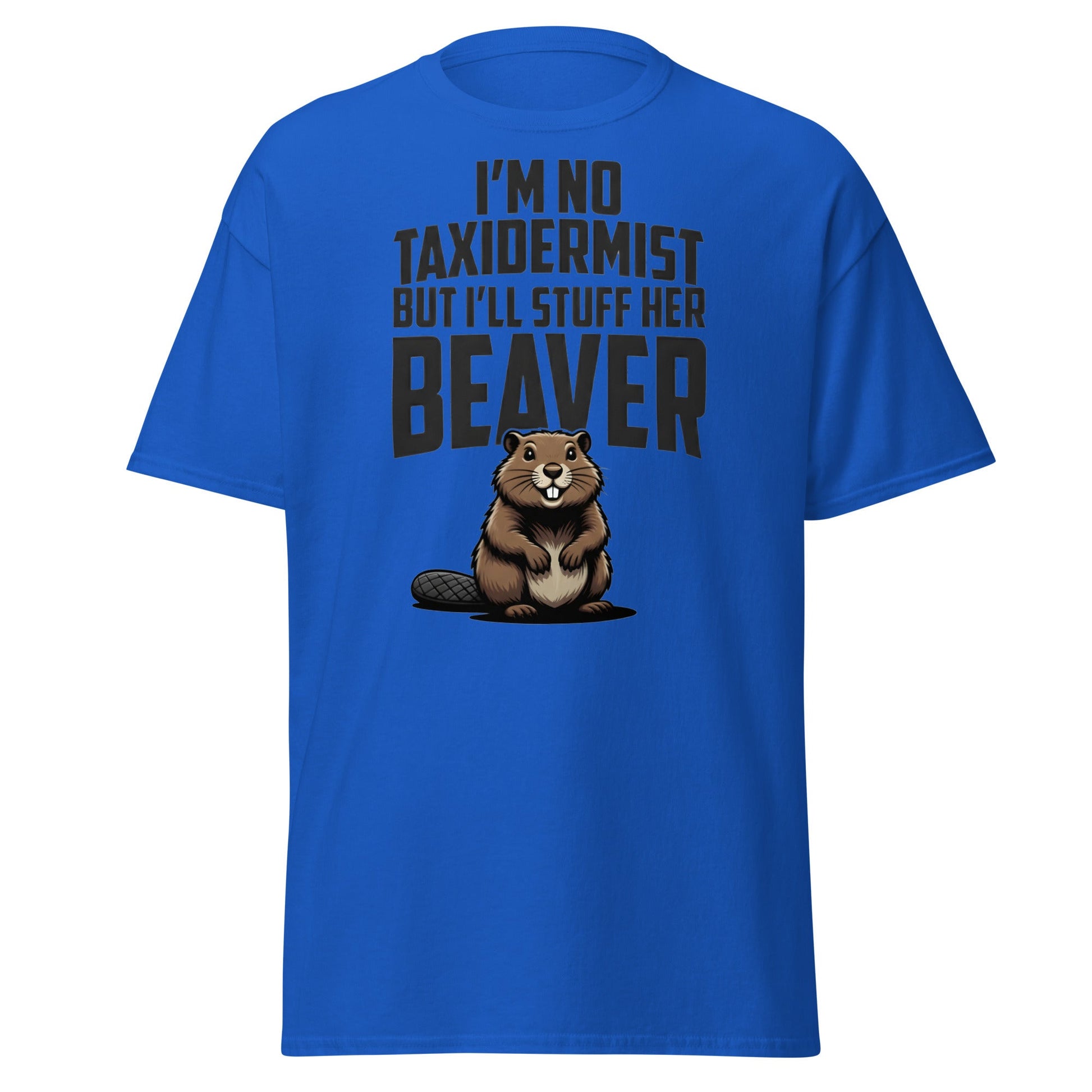 Funny Taxidermist Beaver T-Shirt - Adult Humor Graphic Tee - Royal - T-Shirts Online