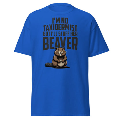 Funny Taxidermist Beaver T-Shirt - Adult Humor Graphic Tee - Royal - T-Shirts Online