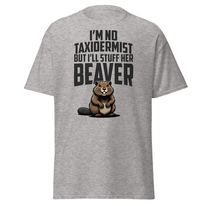 Funny Taxidermist Beaver T-Shirt - Adult Humor Graphic Tee - Sport Grey - T-Shirts Online