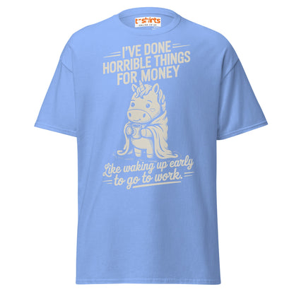 Funny Unicorn Work T-Shirt | Morning Struggle Tee - Carolina Blue - T-Shirts Online