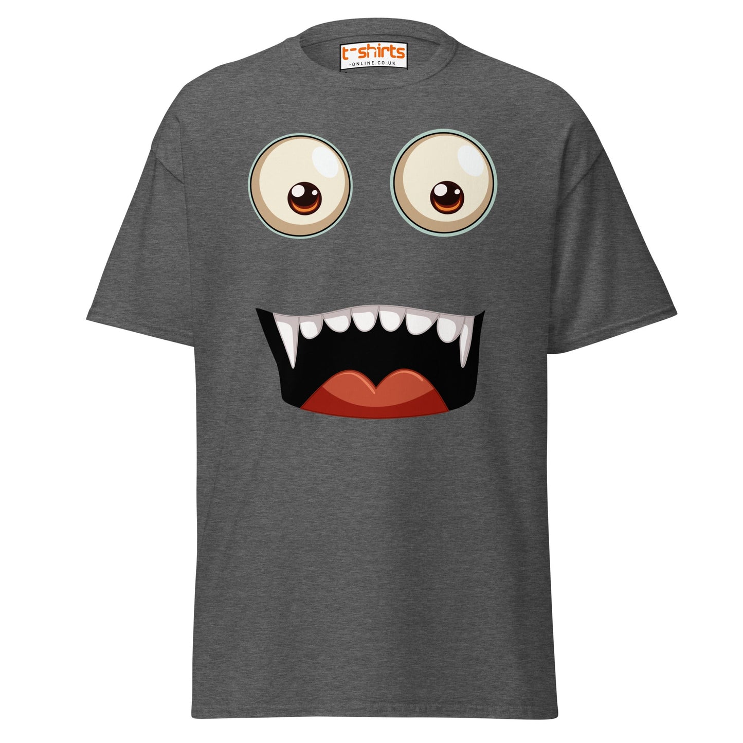 Funny Vampire Face T-Shirt - Dark Heather - T-Shirts Online