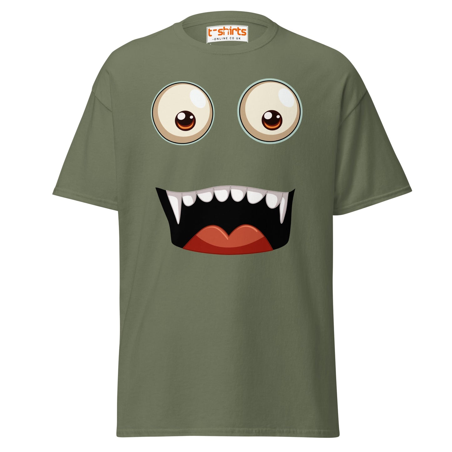 Funny Vampire Face T-Shirt - Military Green - T-Shirts Online