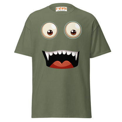 Funny Vampire Face T-Shirt - Military Green - T-Shirts Online