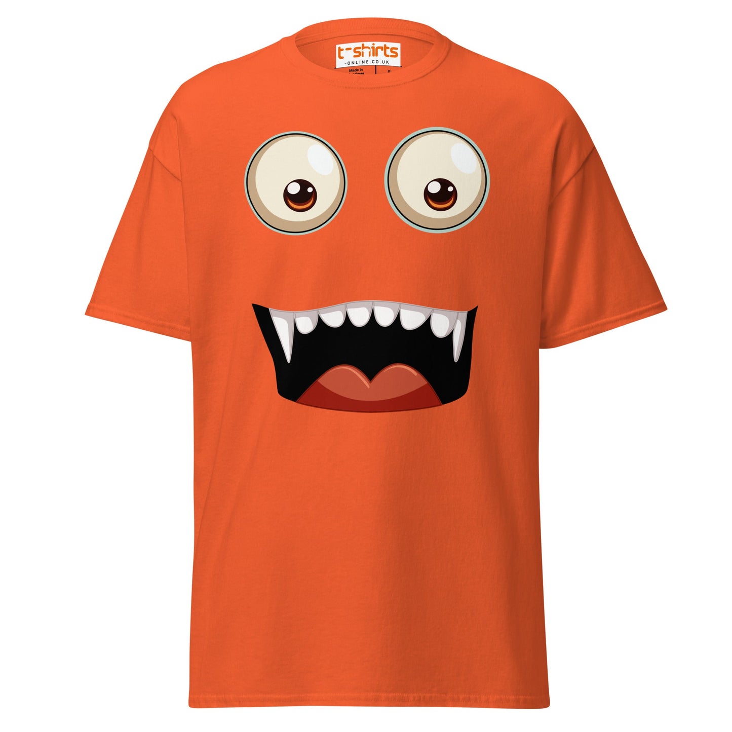 Funny Vampire Face T-Shirt - Orange - T-Shirts Online