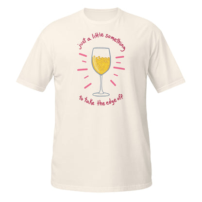 Funny Wine & Macaroni T-Shirt – Take the Edge Off Tee - Natural - T-Shirts Online