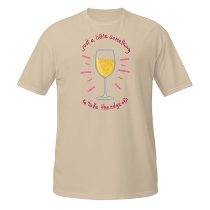 Funny Wine & Macaroni T-Shirt – Take the Edge Off Tee - Sand - T-Shirts Online