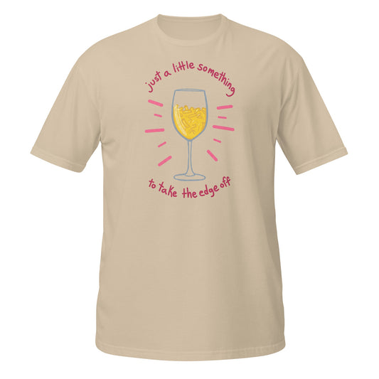 Funny Wine & Macaroni T-Shirt – Take the Edge Off Tee - Sand - T-Shirts Online