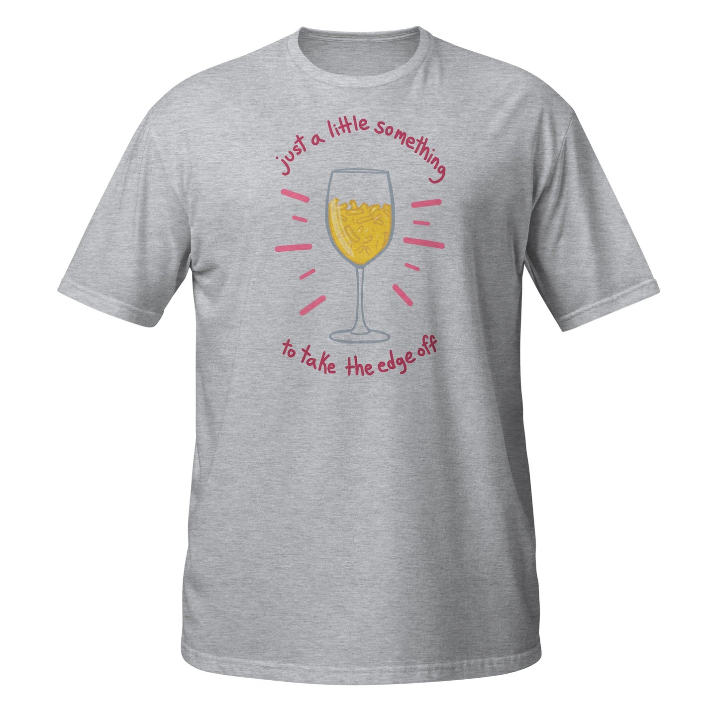 Funny Wine & Macaroni T-Shirt – Take the Edge Off Tee - Sport Grey - T-Shirts Online