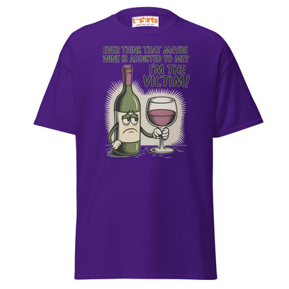 Funny Wine Victim T-Shirt – Addicted to Me Design - Purple - T-Shirts Online