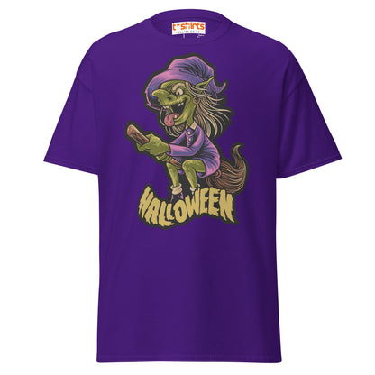 Funny Witch Halloween T-Shirt | Spooky Cartoon Tee - Purple - T-Shirts Online