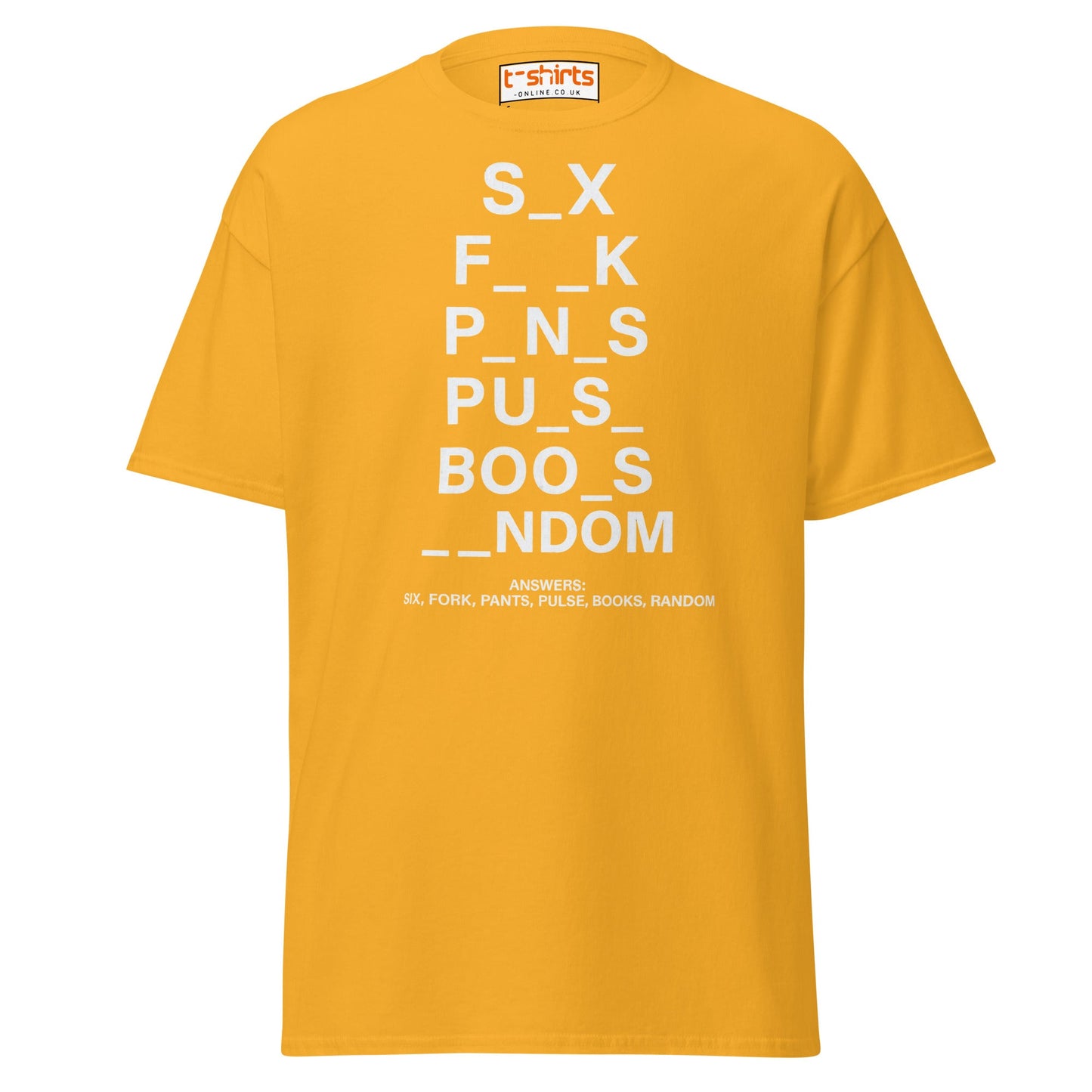 Funny Word Puzzle T-Shirt – Double Meaning Humor Tee - Gold - T-Shirts Online