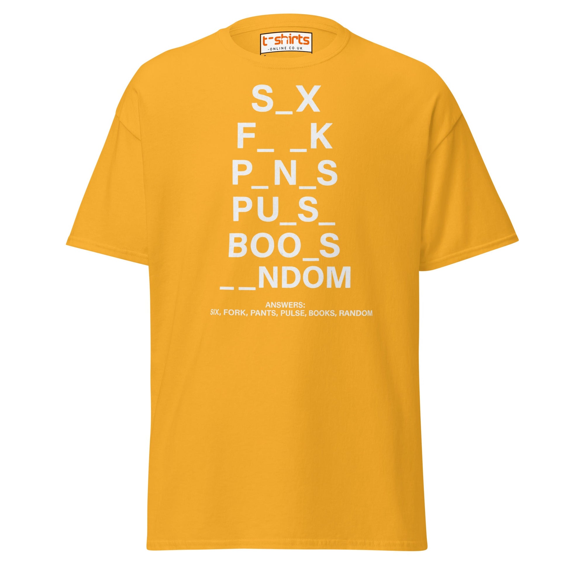 Funny Word Puzzle T-Shirt – Double Meaning Humor Tee - Gold - T-Shirts Online
