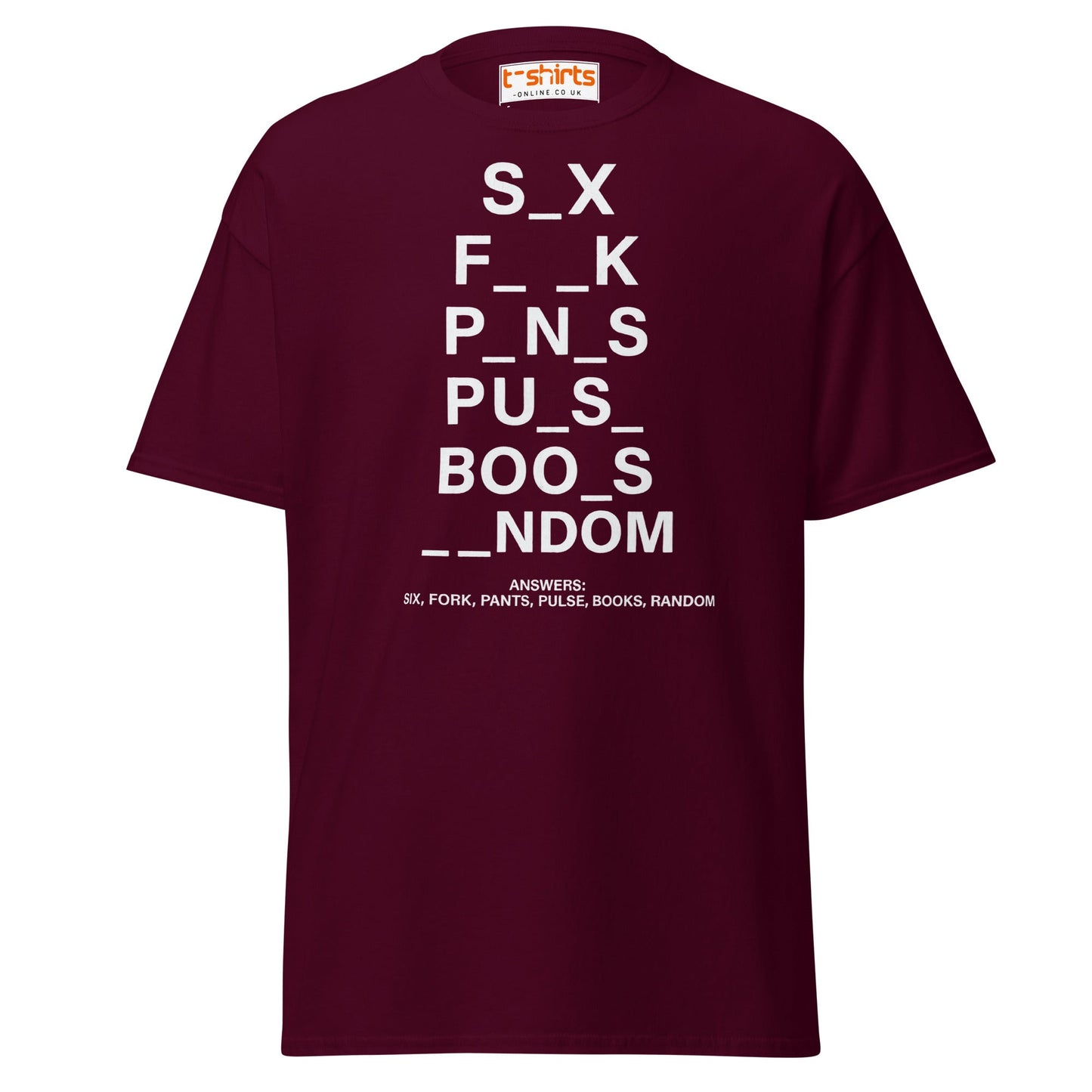 Funny Word Puzzle T-Shirt – Double Meaning Humor Tee - Maroon - T-Shirts Online