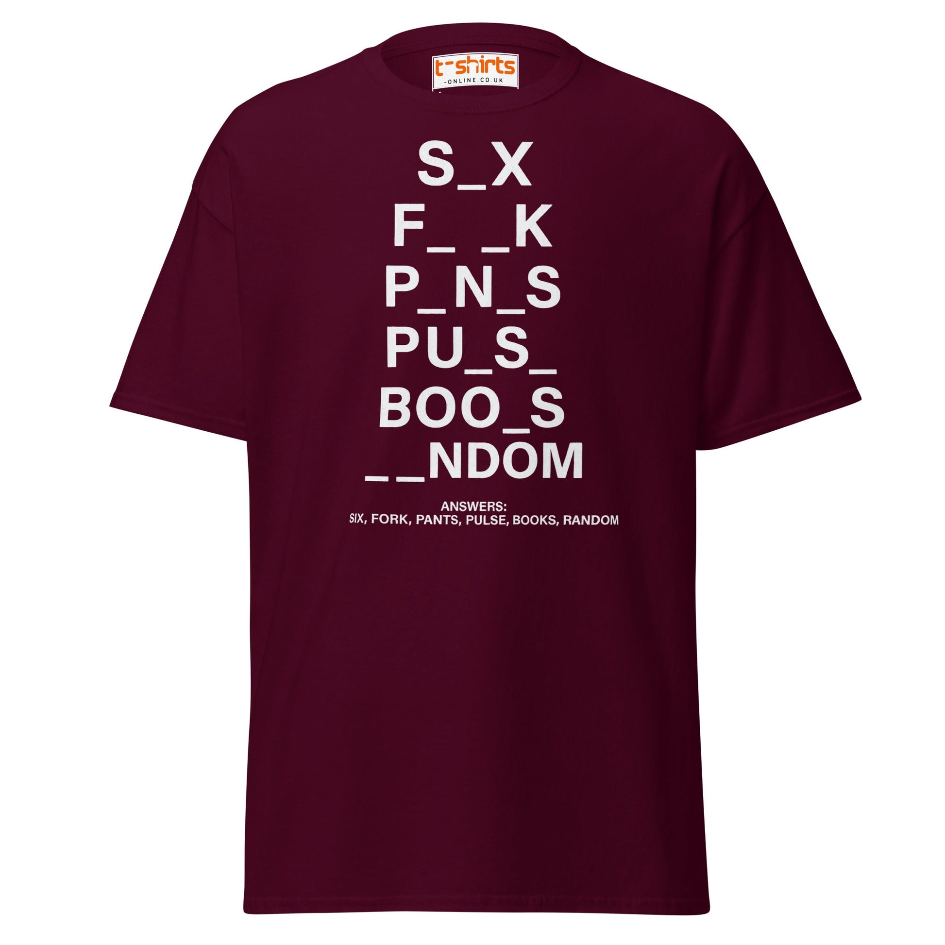 Funny Word Puzzle T-Shirt – Double Meaning Humor Tee - Maroon - T-Shirts Online