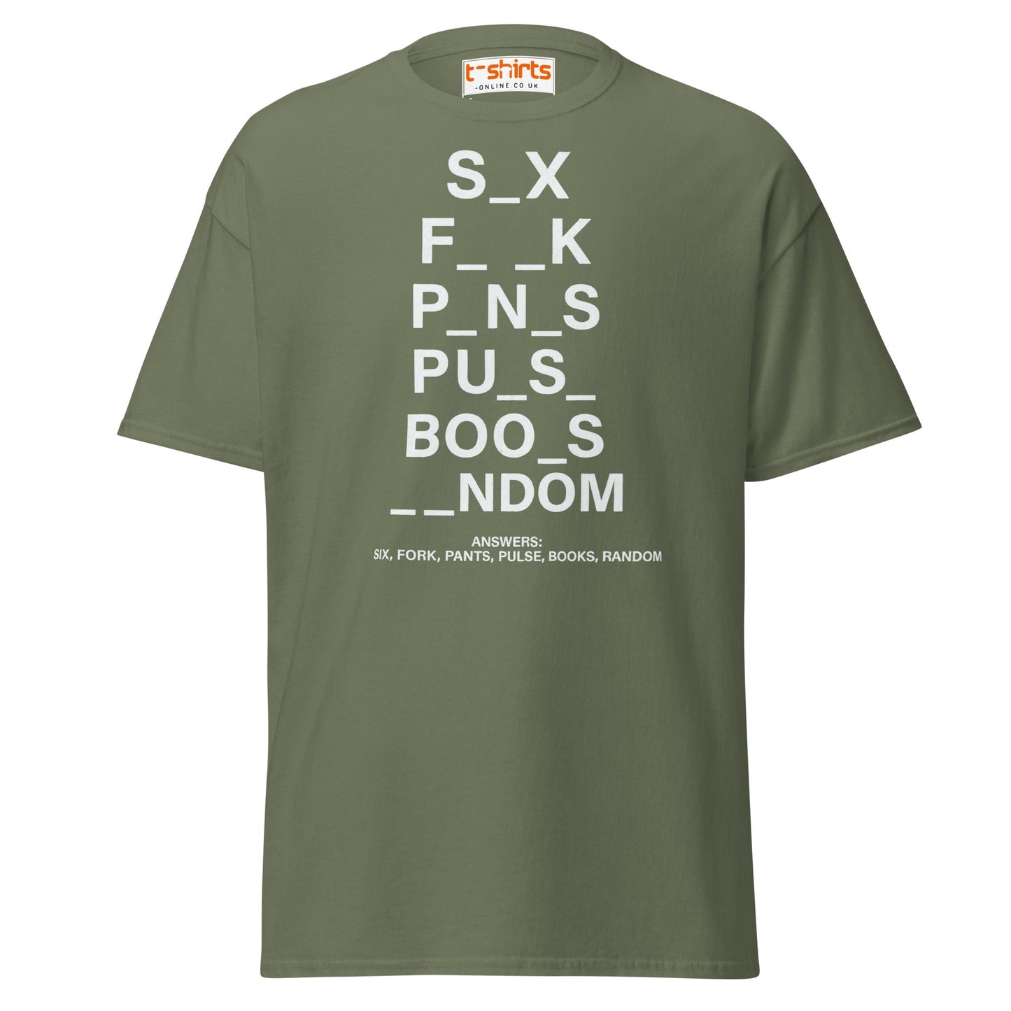 Funny Word Puzzle T-Shirt – Double Meaning Humor Tee - Military Green - T-Shirts Online