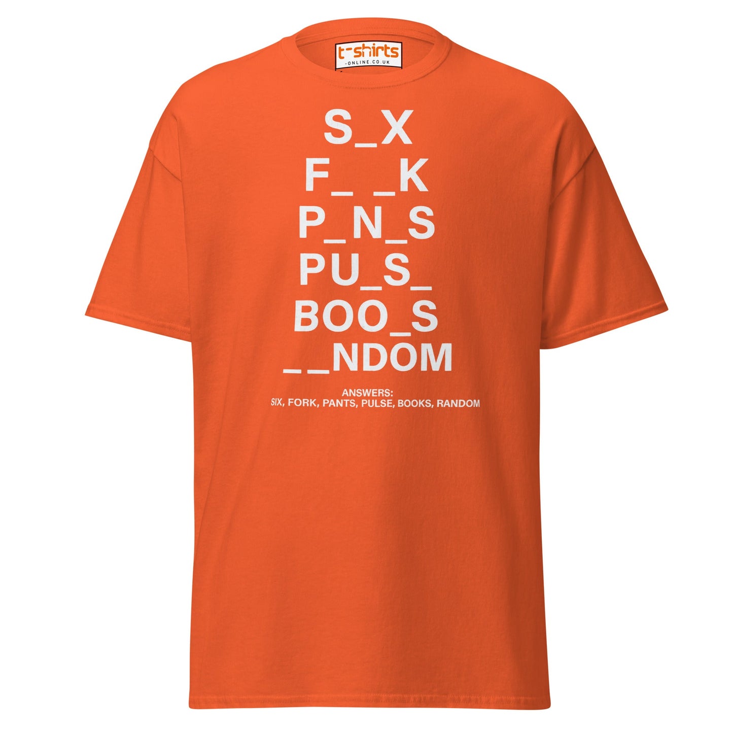 Funny Word Puzzle T-Shirt – Double Meaning Humor Tee - Orange - T-Shirts Online