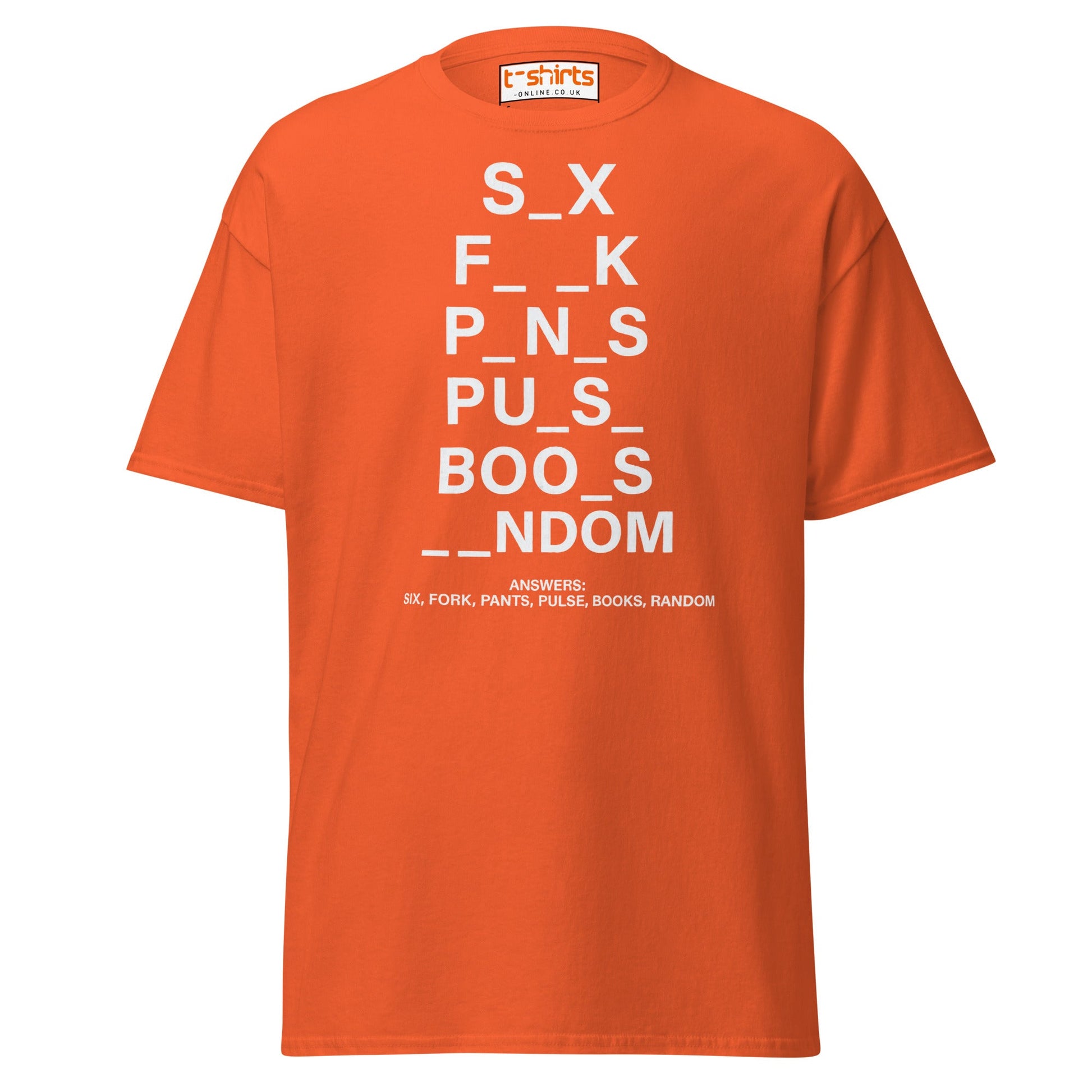 Funny Word Puzzle T-Shirt – Double Meaning Humor Tee - Orange - T-Shirts Online