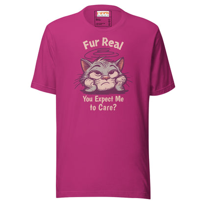 Fur Real T-Shirt | Expect me to Care Tee - Berry - T-Shirts Online