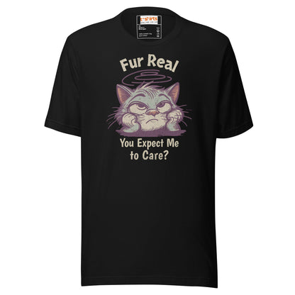 Fur Real T-Shirt | Expect me to Care Tee - Black - T-Shirts Online