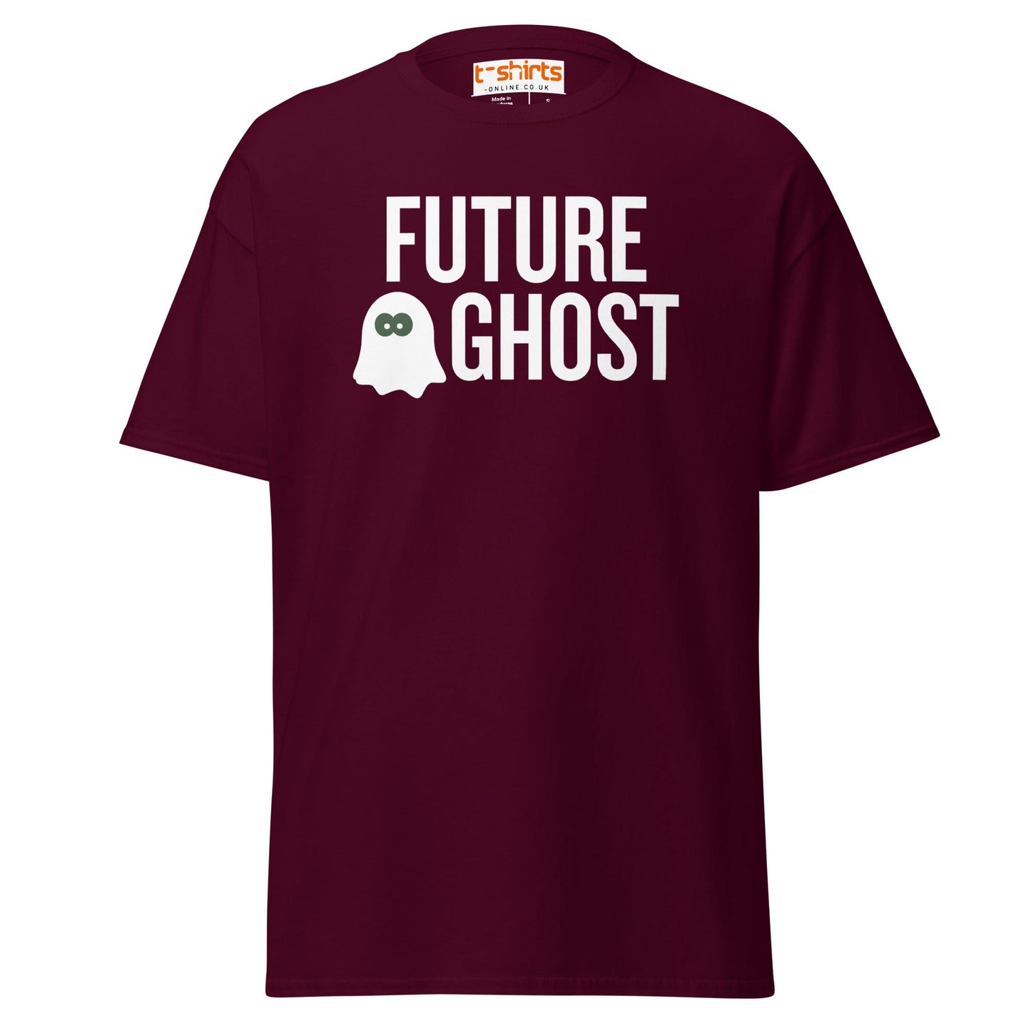 Future Ghost T-Shirt | Funny Dark Humor Tee - Maroon - T-Shirts Online