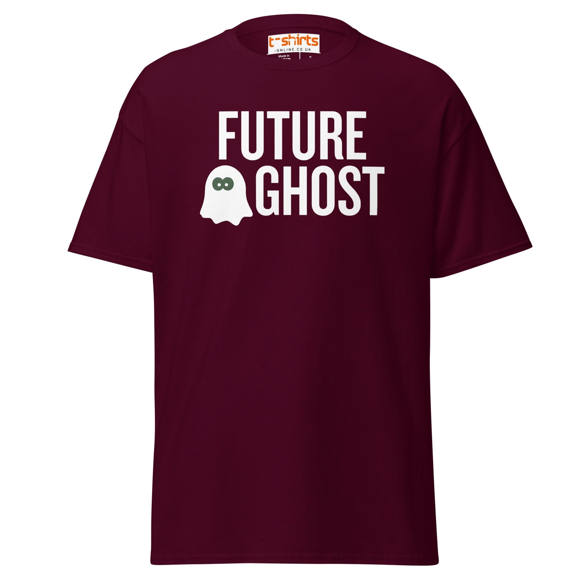 Future Ghost T-Shirt | Funny Dark Humor Tee - Maroon - T-Shirts Online