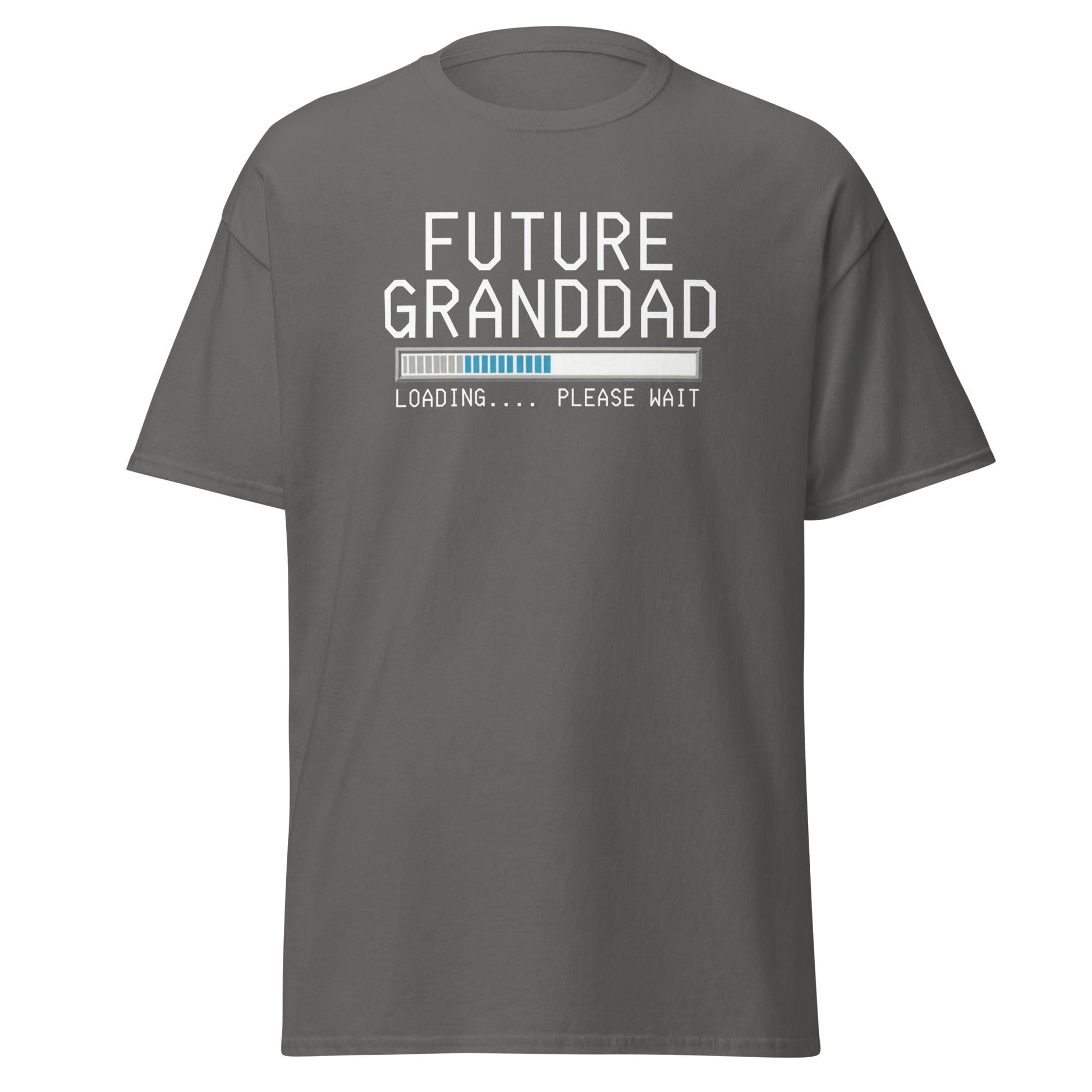 Future Granddad Loading T-Shirt | Funny Pregnancy Reveal Tee - Charcoal - T-Shirts Online