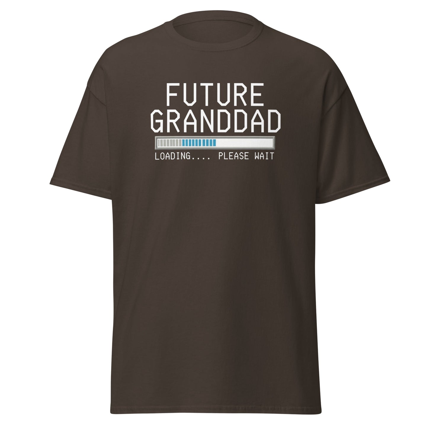 Future Granddad Loading T-Shirt | Funny Pregnancy Reveal Tee - Dark Chocolate - T-Shirts Online