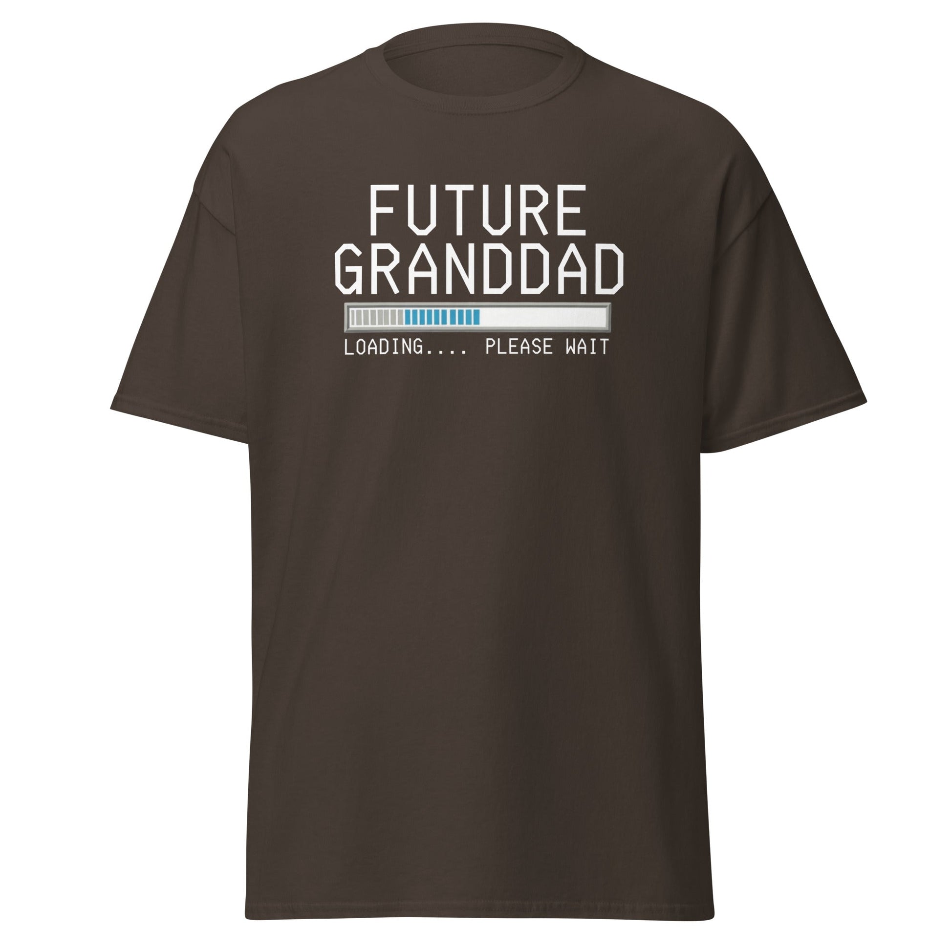 Future Granddad Loading T-Shirt | Funny Pregnancy Reveal Tee - Dark Chocolate - T-Shirts Online