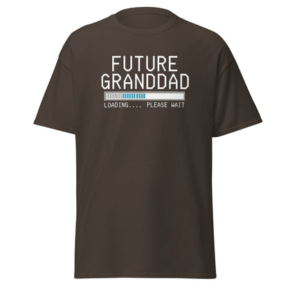 Future Granddad Loading T-Shirt | Funny Pregnancy Reveal Tee - Dark Chocolate - T-Shirts Online