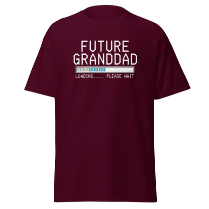 Future Granddad Loading T-Shirt | Funny Pregnancy Reveal Tee - Maroon - T-Shirts Online