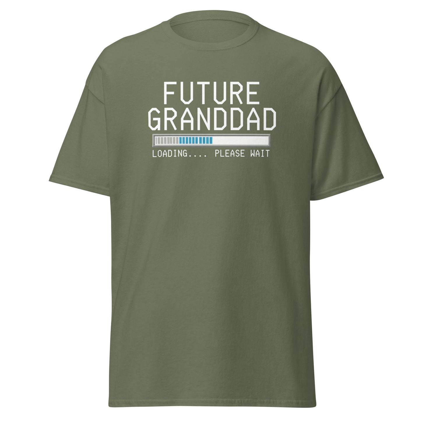 Future Granddad Loading T-Shirt | Funny Pregnancy Reveal Tee - Military Green - T-Shirts Online