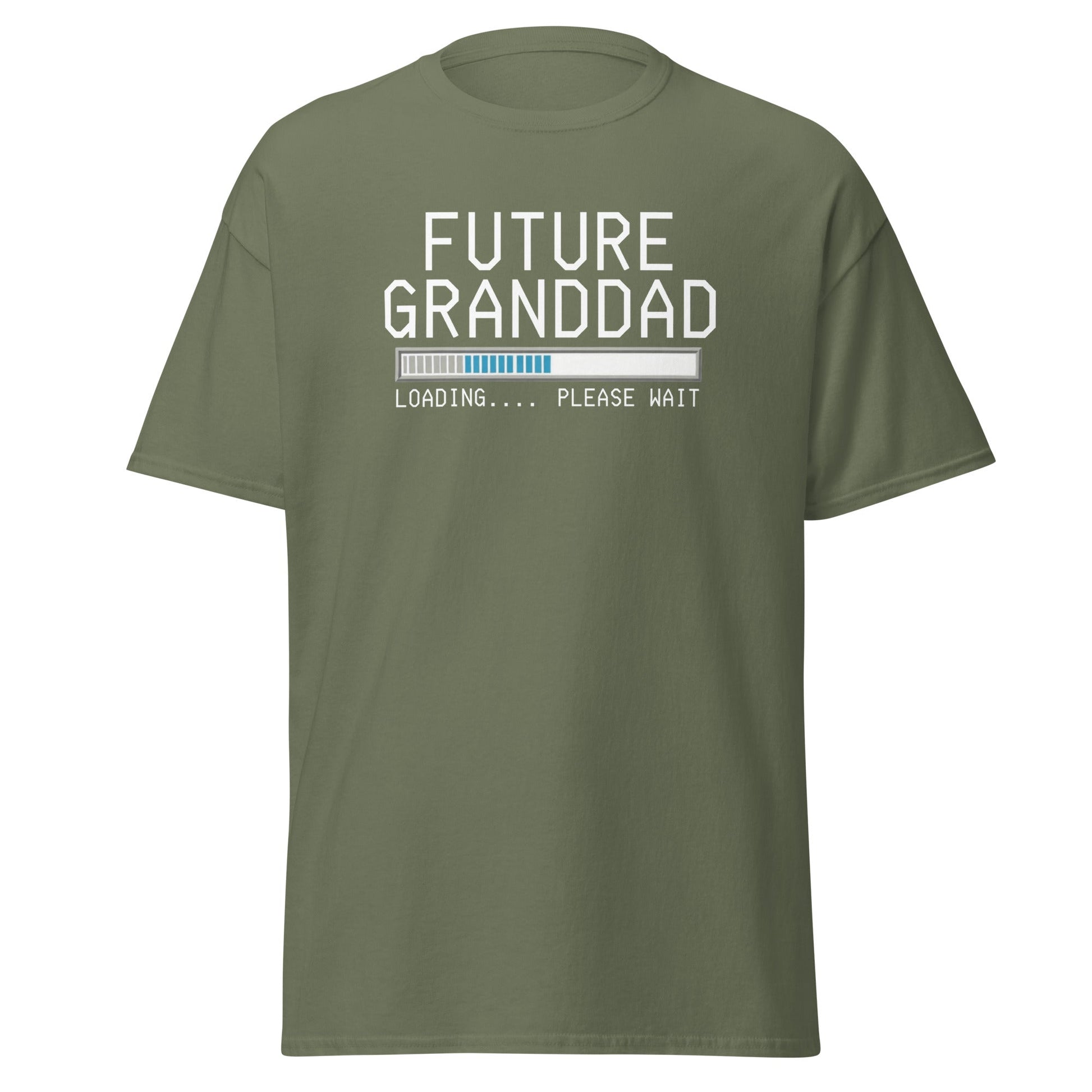 Future Granddad Loading T-Shirt | Funny Pregnancy Reveal Tee - Military Green - T-Shirts Online
