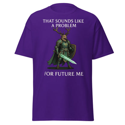 Future Me Deer Knight Tee - Funny Fantasy Humor Shirt - Purple - T-Shirts Online