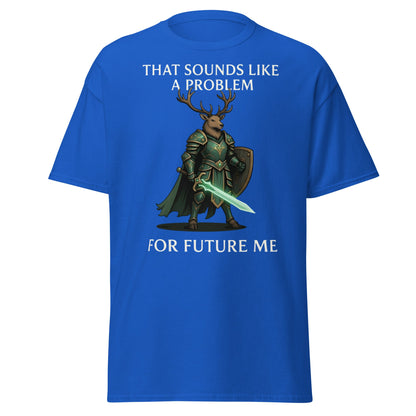 Future Me Deer Knight Tee - Funny Fantasy Humor Shirt - Royal - T-Shirts Online