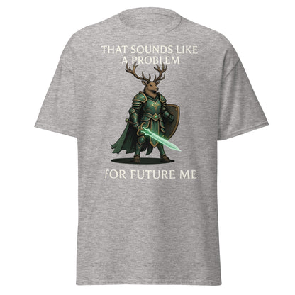 Future Me Deer Knight Tee - Funny Fantasy Humor Shirt - Sport Grey - T-Shirts Online
