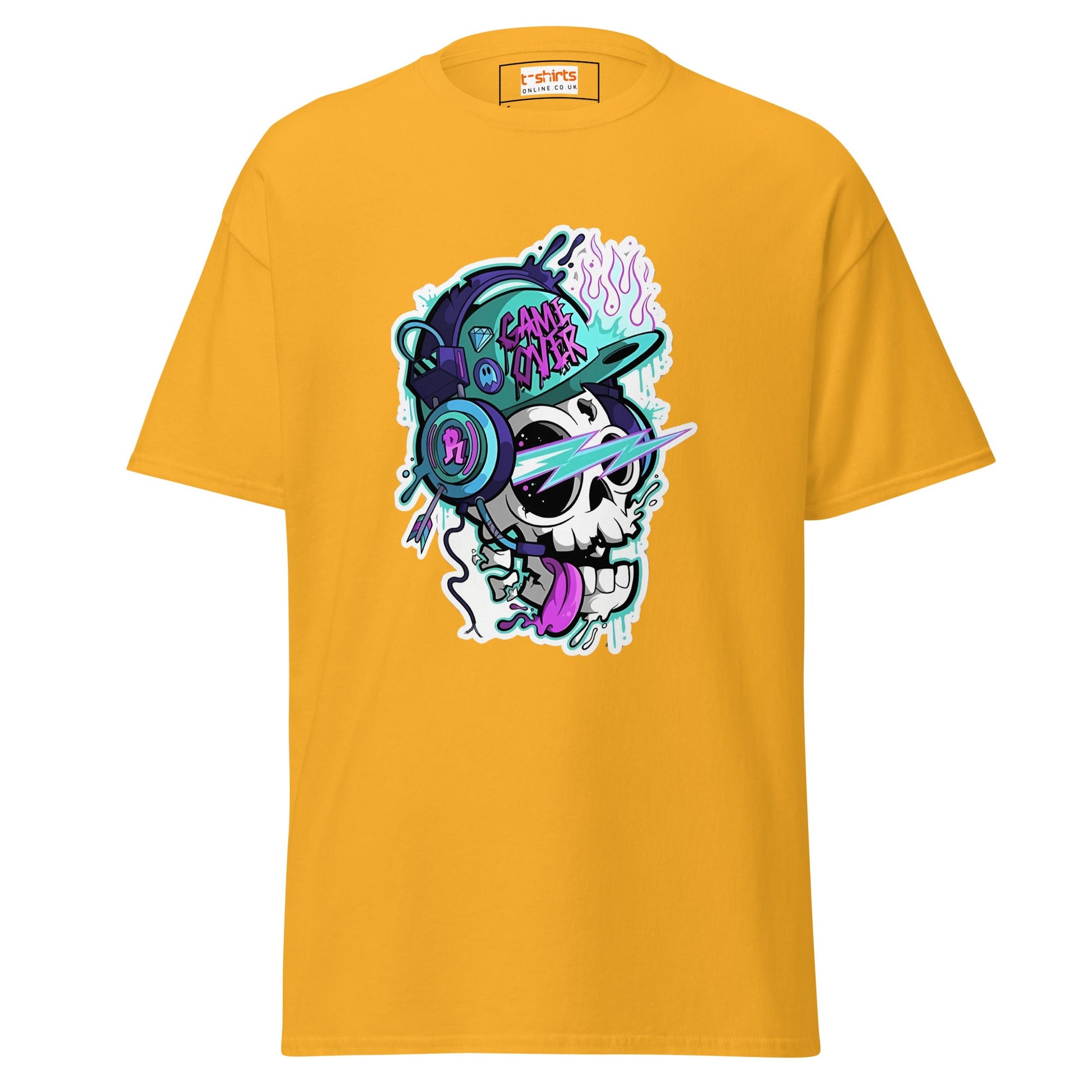 Game Over Skull | Funky T-Shirt - Gold - T-Shirts Online