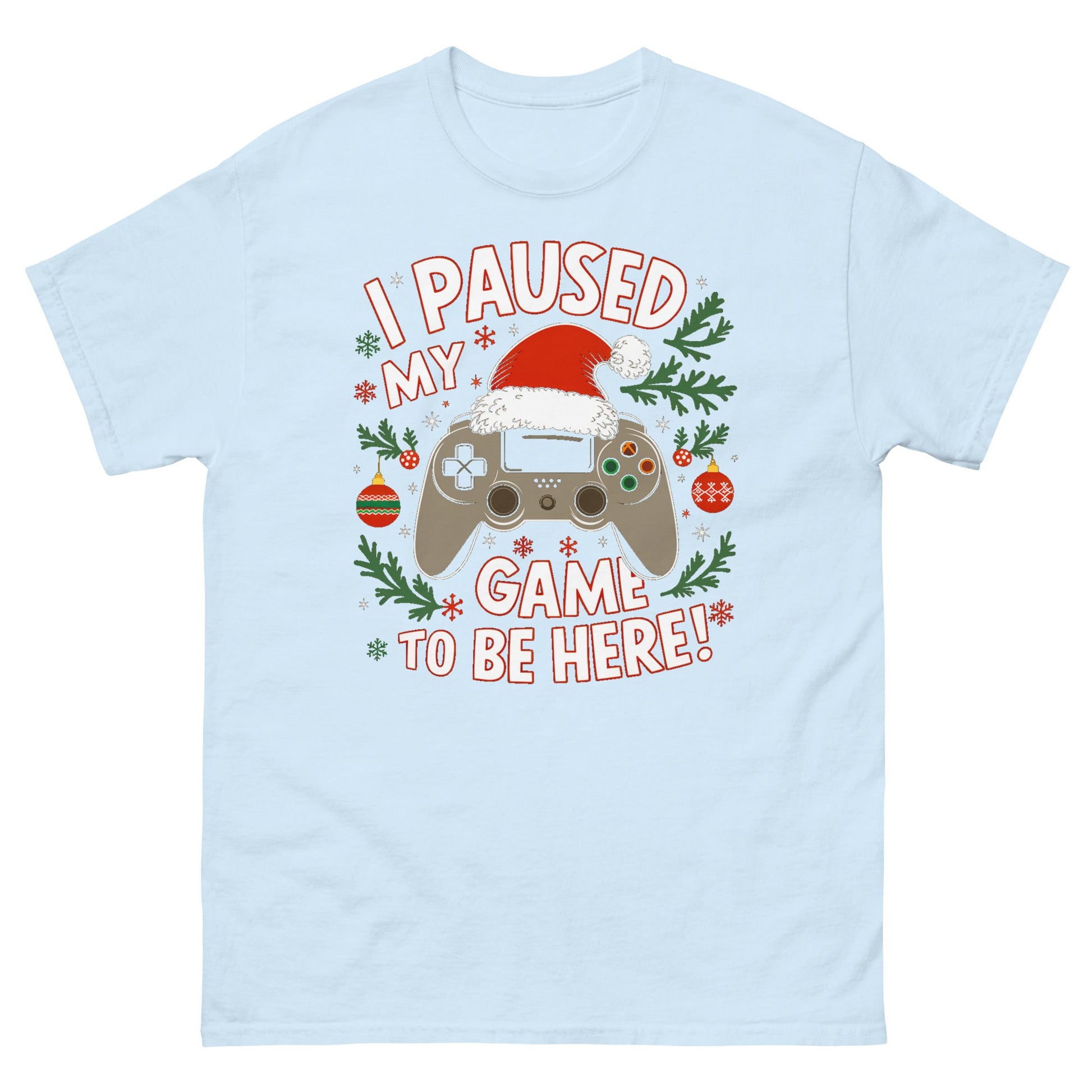 Gamer Christmas | Christmas Gaming T-Shirt - Light Blue - T-Shirts Online